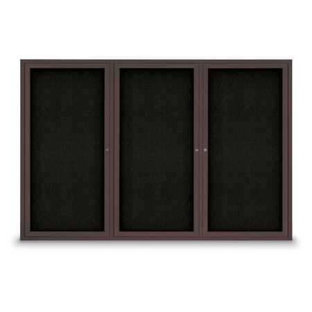 United Visual Products Sliding Door Indoor Enclosed Corkboard, 9 UV9029ACS-WHITE-CLOUD
